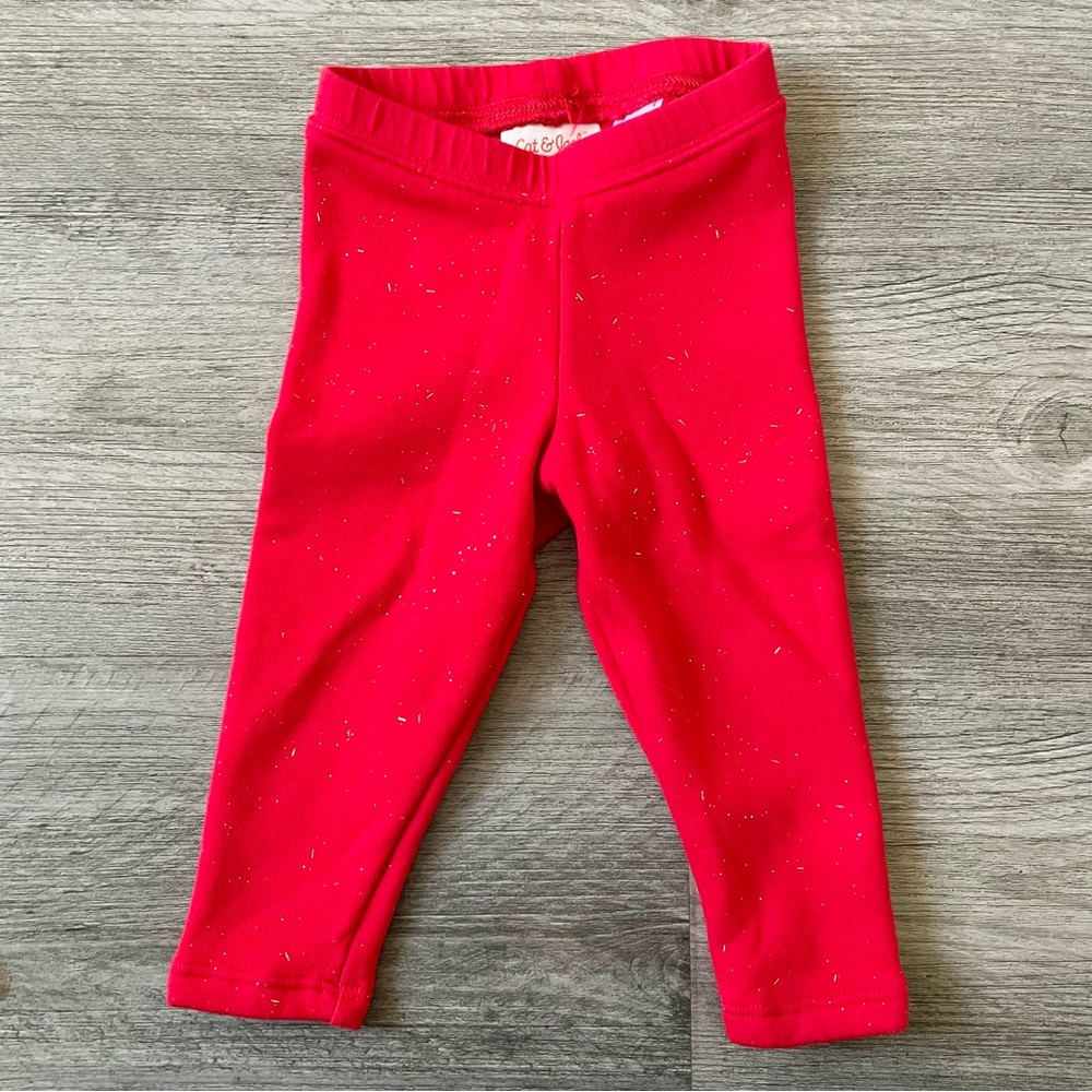Cat & Jack Red and Silver Glitter Pants
